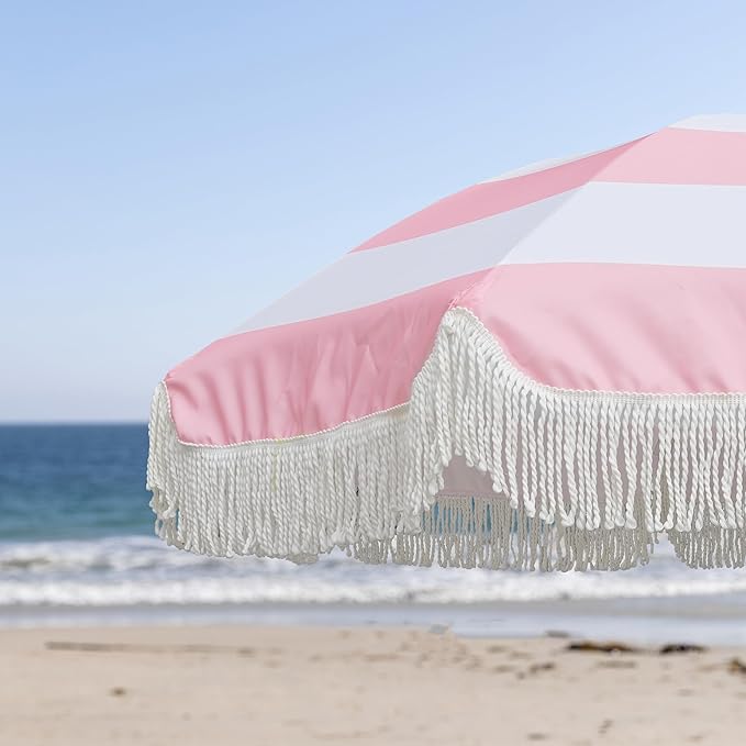 AMMSUN 7ft Patio Umbrella with Fringe Outdoor Tassel Umbrella UPF50+ Premium - Image 5