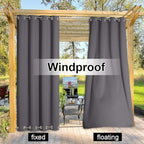 NICETOWN Outdoor Curtain for Patio Waterproof Public Separator, Rustproof Top & - Image 5
