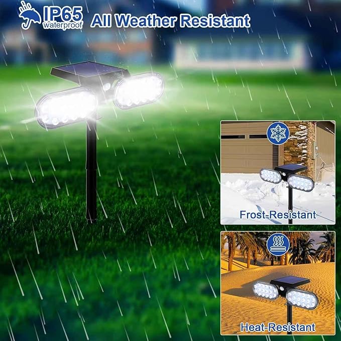 EMANER Outdoor Motion Lights Solar Powered, Solar Flood Lights, Stay On or - Image 8