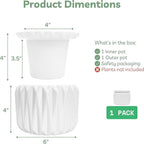 6 Inch African Violet Pots Self Watering, Ceramic Planter - Image 7