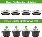 Quarut 10 inch Plastic Flower Pots - Image 4