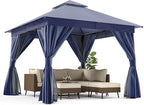 LAUSAINT HOME Semi-Permanent Outdoor Patio Gazebo 10'x10', Heavy Duty Party - Image 4
