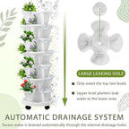 Umigy 2 Set of 7 Tier Vertical Planter Stackable Tower Planters Strawberry Herb - Image 5