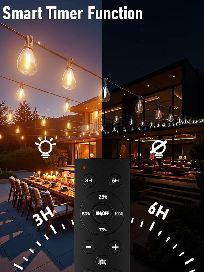 luckystyle 100FT LED Outdoor String Lights - Image 6