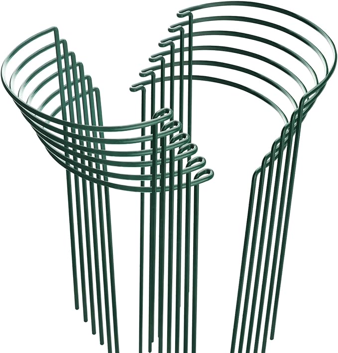 HiGift 12 Pack Plant Stakes for Indoor Plants, Metal Garden Peony Support Cages by HiGift