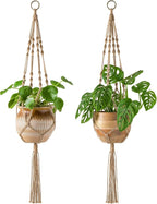 Mkono 2 Pack Macrame Plant Hangers Indoor Hanging Planter Basket Decorative by Mkono