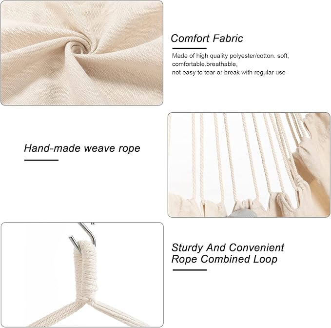 Hammock Chair, Hanging Rope Swing Seat - Image 5