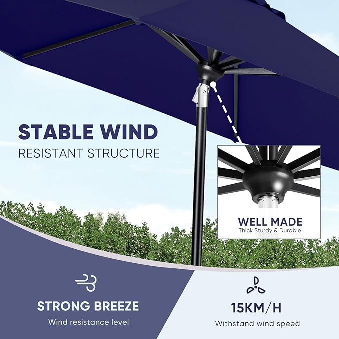 Tempera Patio Market Outdoor Table Umbrella - Image 6