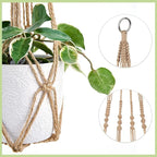 Dahey Macrame Plant Hanger Indoor Outdoor Hanging Planter Basket Large - Image 4