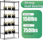 BestOffice | 5-Tier Wire Storage Shelves | 22x12x48 | Black | - Image 7
