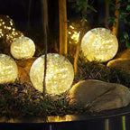 Solar Garden Lights Outdoor Waterproof, 4 Pack 30 LEDs Cracked Glass Ball Light - Image 8