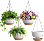 4 Pack 8 Inch Self Watering Hanging Planters by UOUZ