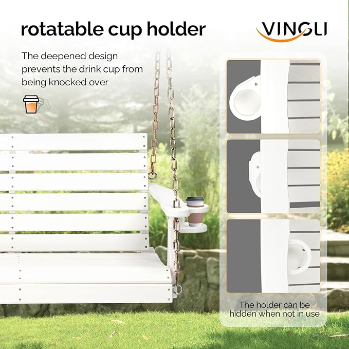 VINGLI Heavy Duty 1600 LBS HDPE Porch Swing Outdoor - Image 2