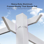 PURPLE LEAF 10' x 13' Aluminum Outdoor Pergola White Modern Grape Trellis - Image 7