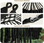 Bellzacasa Double Hammock, Heavy Duty 500 lb Load Capacity Tassels and Fishtail - Image 3