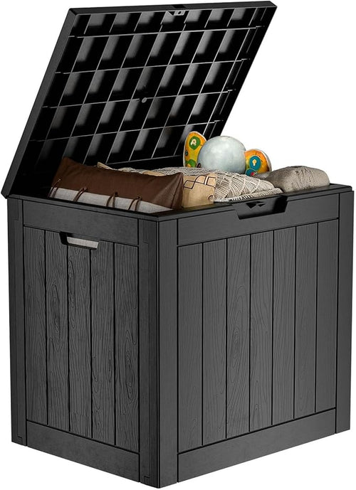 33 Gallon Outdoor Deck Box, Lockable Waterproof Outdoor Storage Boxes by MAIUSCOLI