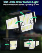 Solar Lights Outdoor, In-Ground or Wall Mount, 180° PIR Motion Sensor, 236 LED - Image 4