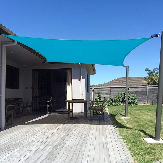SUNNY GUARD Custom Size 12'x15' Turquoise Blue Sun Shade Sail Rectangle UV by SUNNYGUARD
