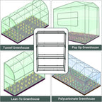 Ohuhu Plant Greenhouse Shelves 4 Tier 2 Pack Extra-Wide Stable Green House - Image 7
