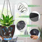 10/9/8 Inch Hanging Planter for Indoor Outdoor Plants, 3 Pack Self-Watering - Image 3