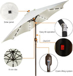 Blissun 9 ft Solar Umbrella, 32 LED Lighted Patio Umbrella, Table Market - Image 2
