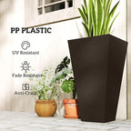 Outsunny Tall Planters for Outdoor Plants Set of 3, 28 in Taper Planters - Image 6