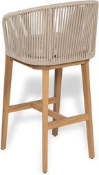 Christopher Knight Home Zax Set of 2 Patio Barstool, Acacia Wood & Rope Outdoor - Image 8