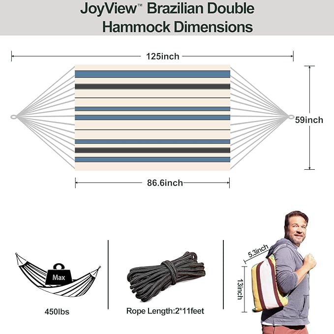 JoyView Brazilian Double Hammock - Image 2