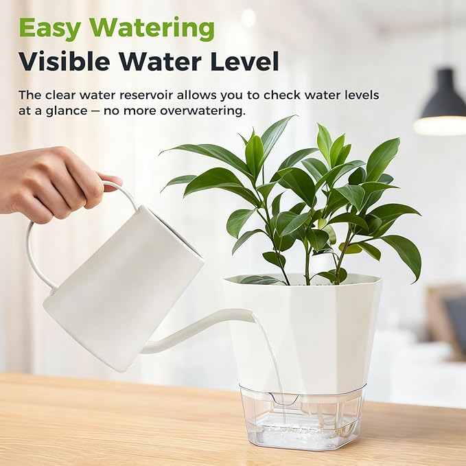 12 Pack Self Watering Pots for Indoor Plants, 5 Inches Self Watering Planters - Image 9
