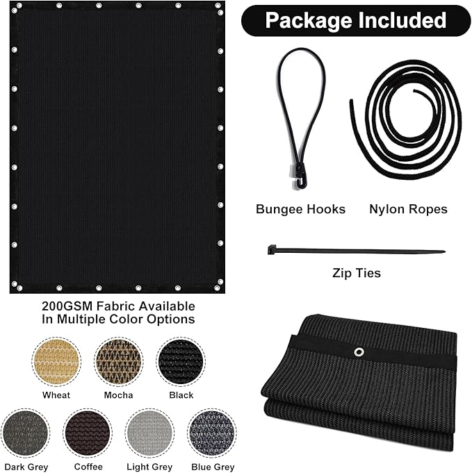 Artpuch 90% Sun Shade Cloth, 4 x 10 FT Pergola Shade Cover Canopy - Image 7
