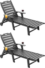 Carauci Lounge Chair Outdoor Set of 2, HDPE Chaise Lounge by Carauci