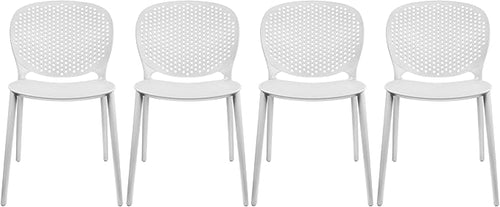 2xhome Set of 4 Patio Dining Chairs | Modern Stackable Outdoor Pool Side Chair by 2xhome
