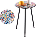 1 Pack Metal Outdoor Side Table Small Outside Round End Table by PartyZealot