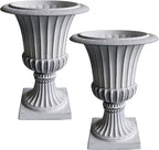 Urn Planters 22", Tall Stone-Resin Pedestal Planters by Austram