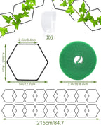 18 Pcs Garden Chain Trellis for Indoor Climbing Plants, Unique 6-Corner Plant - Image 2