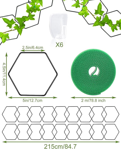 18 Pcs Garden Chain Trellis for Indoor Climbing Plants, Unique 6-Corner Plant - Image 2
