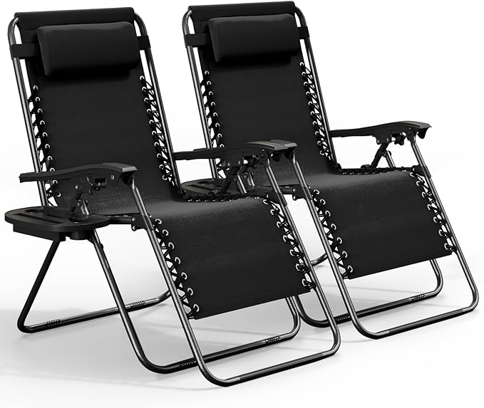 Nestl Zero Gravity Chairs Set of 2, Patio Lounge Chair Outdoor by Nestl