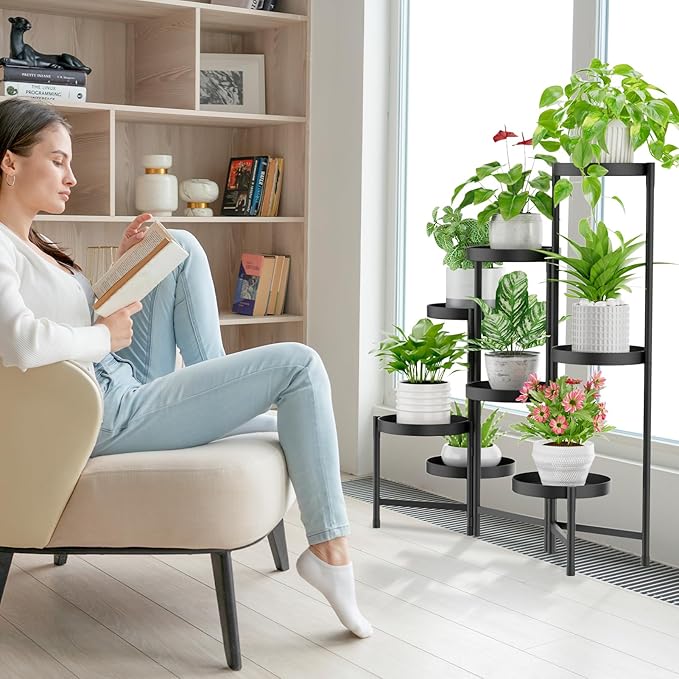 iDavosic.ly Plant Stand Indoor Outdoor, 8 Tier Corner Metal Flower Display - Image 6