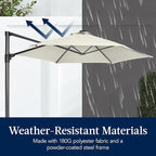 Best Choice Products 10ft Offset Cantilever Hanging Market Patio Umbrella - Image 5