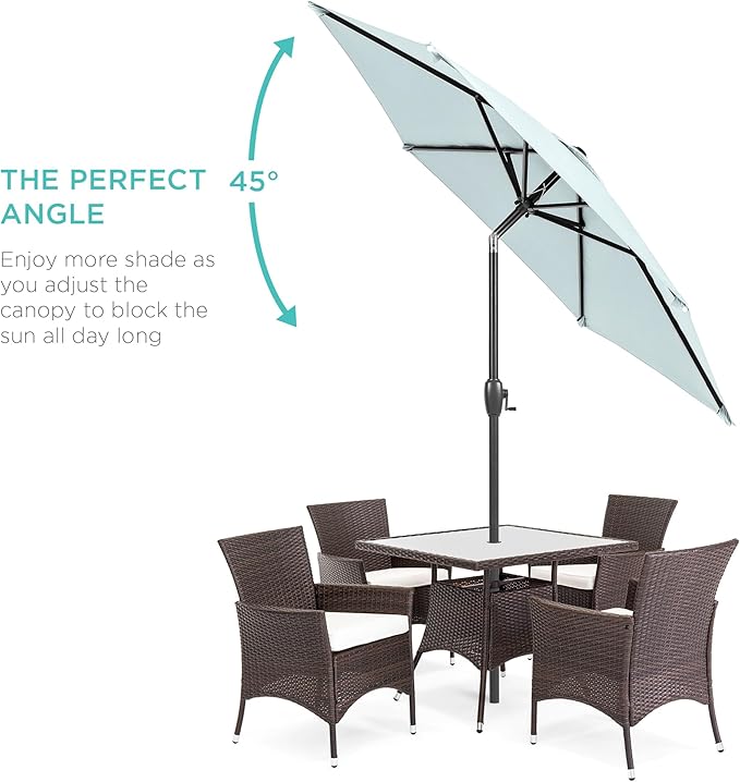 Best Choice Products 7.5ft Heavy-Duty Round Outdoor Market Table Patio Umbrella - Image 2
