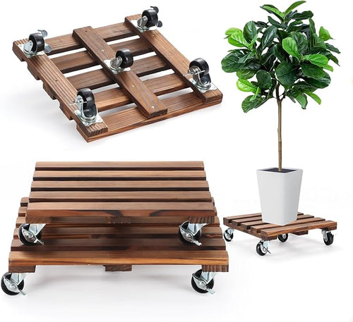 2 Pack Plant Caddy with Wheels, Flower Pot by PRAQECZ