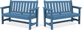 SERWALL HDPE Outdoor Benches Weatherproof, 2-Person Garden Bench by SERWALL