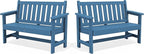 SERWALL HDPE Outdoor Benches Weatherproof, 2-Person Garden Bench by SERWALL