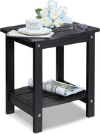 Y&M Outdoor Side Table, HIPS Adirondack Small Double Layer Table, Waterproof by YM