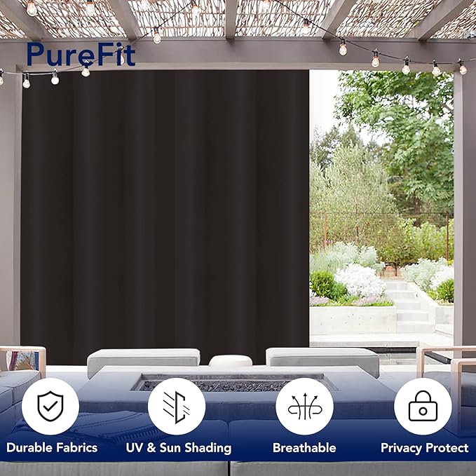 PureFit Outdoor Curtains for Patio Waterproof Weatherproof, UV and Fade - Image 3