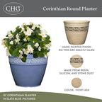 Classic Home and Garden Corinthian Resin Flower Pot Planter, Ivory Ash - Image 2