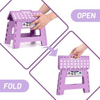 Delxo 9 inch Folding Step Stool, Non-Slip Foldable Small Stools Up to 300 LBS - Image 4