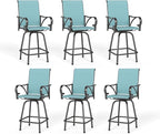 PHI VILLA Outdoor Bar Stools Set of 6, Swivel Patio Bar Stools & Chairs by PHIVILLAThepioneerofcomfortablehouseholdsupplies
