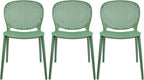 2xhome Set of 3 Patio Dining Chairs | Modern Stackable Outdoor Pool Side Chair by 2xhome