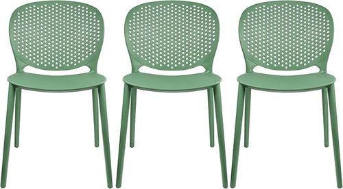 2xhome Set of 3 Patio Dining Chairs | Modern Stackable Outdoor Pool Side Chair by 2xhome